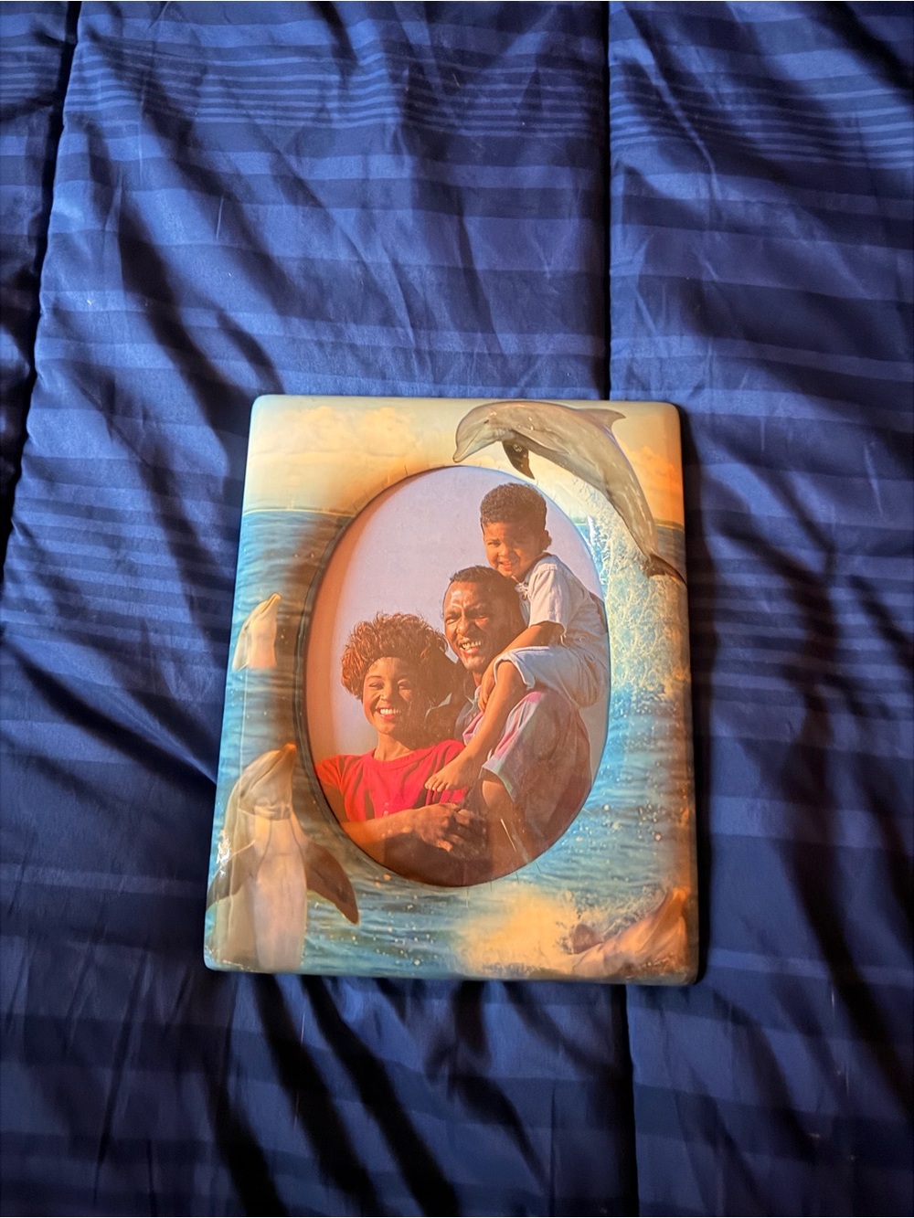 Dolphin-Themed Blue Photo Frame by